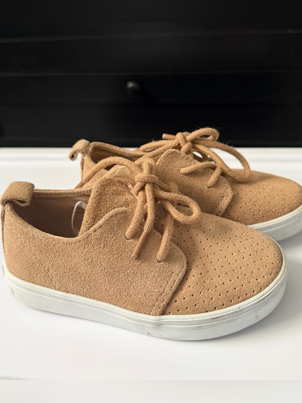 Janie and Jack Tan Suede Toddler Dress Shoes size 8